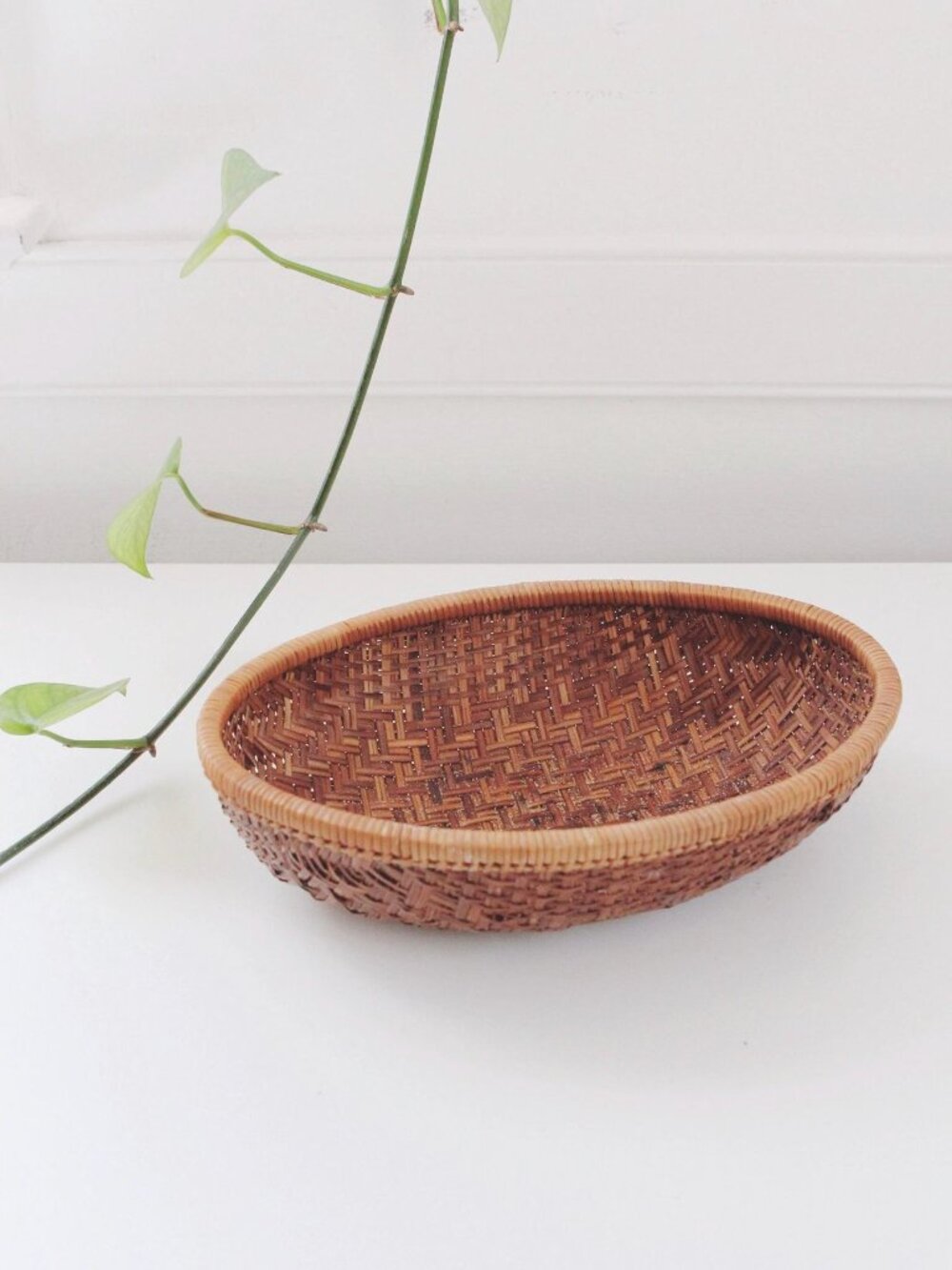 Vintage Woven Basket or Bowl Handcrafted Farmhouse Cottagecore
